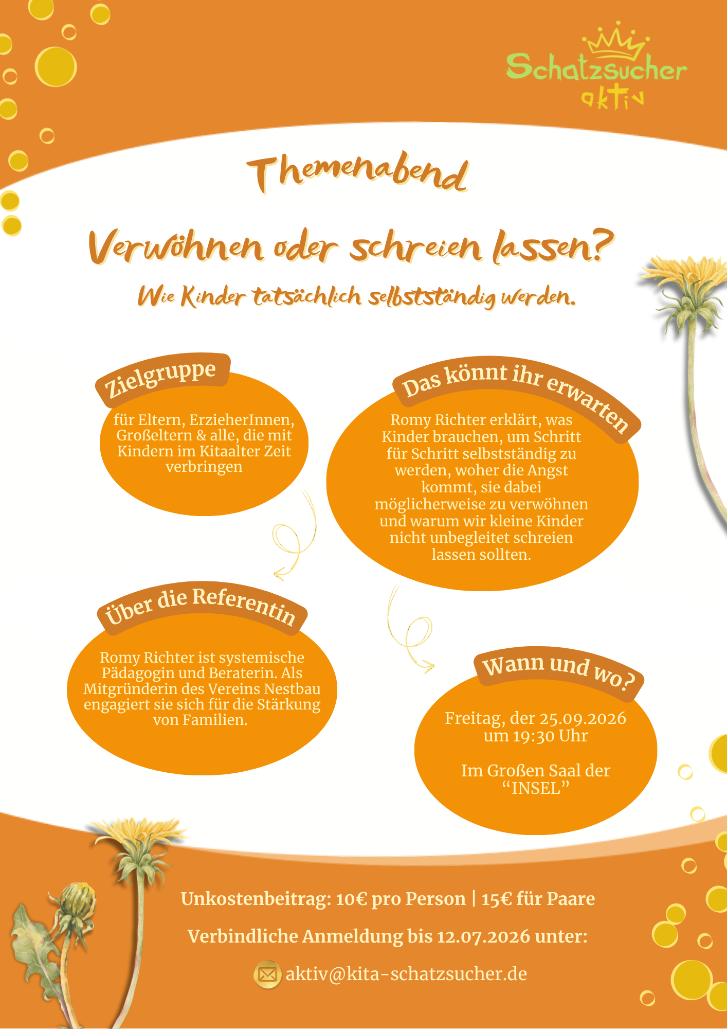 Einladung Themenabend Kinder verwöhnen oder schreien lassen?